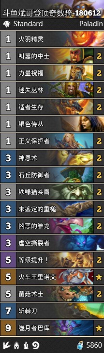 《爐石傳說》女巫森林斗魚斌哥登頂奇數騎卡組推薦