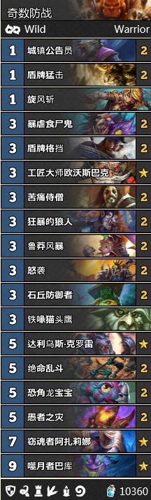 《爐石傳說》女巫森林T3奇數防戰卡組推薦