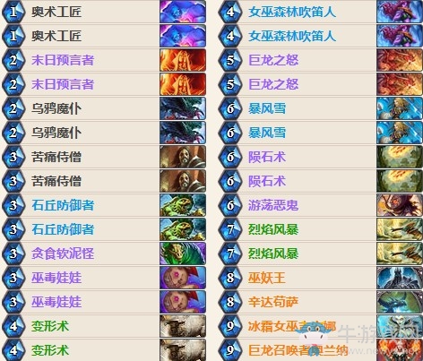 《爐石傳說(shuō)》女巫森林主播濤妹控制法卡組推薦