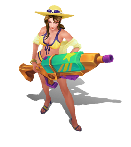 《LOL》泳池派對 凱特琳炫彩皮膚
