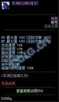《DNF》深淵征服者禮包稱號介紹
