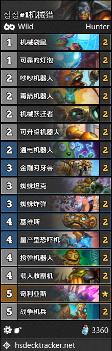 《爐石傳說》砰砰計劃狂野機械獵卡組推薦