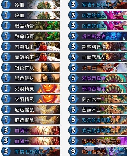 《爐石傳說》HCT秋季總決賽奇數賊卡組推薦