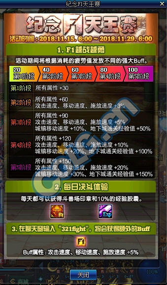 《DNF》紀念F1天王賽活動