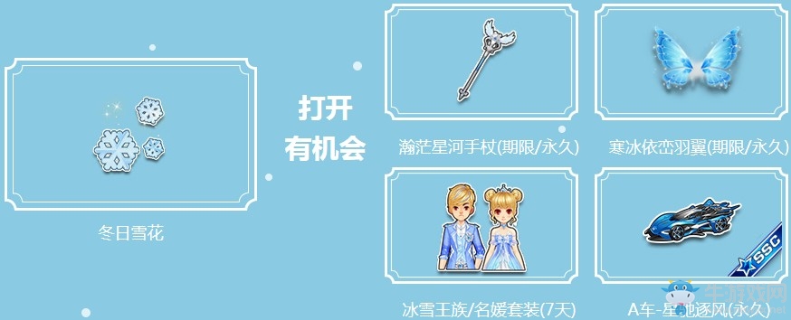《QQ飛車》冰雪物語 送永久背飾