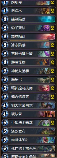 《爐石傳說》拉斯塔哈的大亂斗Duwin狂野奧秘獵卡組推薦