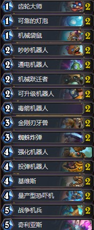 《爐石傳說》拉斯塔哈的大亂斗狂野機械獵卡組推薦