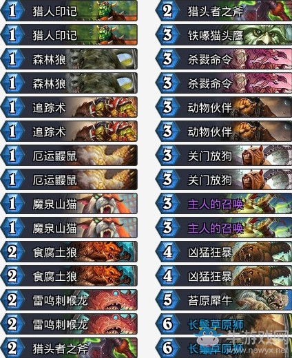 《爐石傳說》拉斯塔哈的大亂斗平民野獸獵卡組推薦