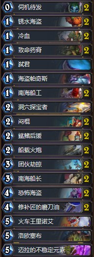 《爐石傳說》拉斯塔哈的大亂斗狂野海盜弒君賊高勝卡組推薦