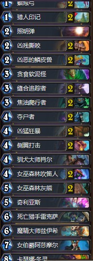 《爐石傳說》拉斯塔哈的大亂斗其哥控制OTK獵卡組推薦