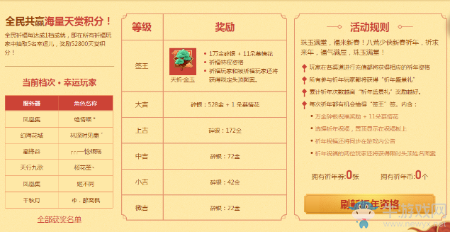 《天涯明月刀》2019新春祈年 充值返利福利多多