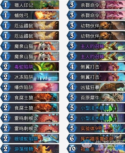 《爐石傳說》拉斯塔哈的大亂斗亞服前百混合獵卡組推薦