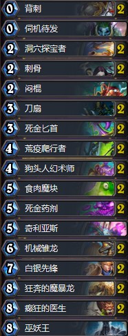 《爐石傳說》拉斯塔哈的大亂斗BlackHinder亡語賊卡組推薦