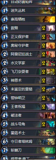 《爐石傳說》拉斯塔哈的大亂斗國服前十快攻奧秘騎卡組推薦