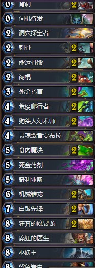 《爐石傳說(shuō)》拉斯塔哈的大亂斗瓦莉拉亡語(yǔ)賊卡組推薦