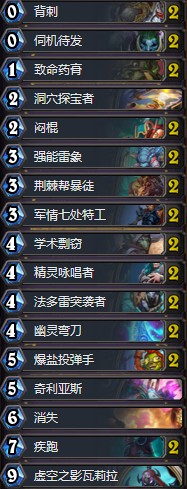 《爐石傳說》拉斯塔哈的大亂斗傳說剽竊賊卡組推薦