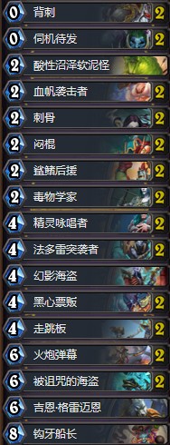 《爐石傳說》拉斯塔哈的大亂斗海盜偶數賊卡組推薦