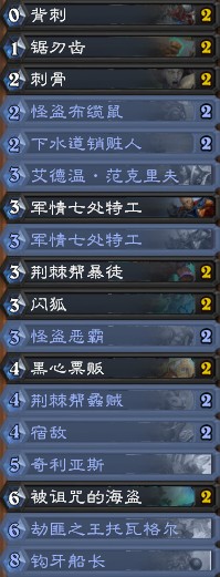 《爐石傳說》暗影崛起鉤牙賊卡組推薦