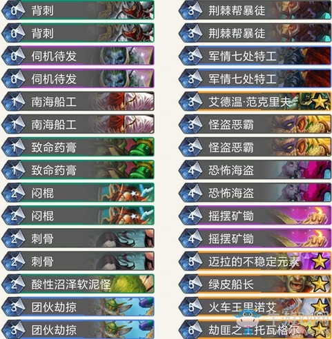 《爐石傳說》暗影崛起Ness海盜節(jié)奏賊卡組推薦