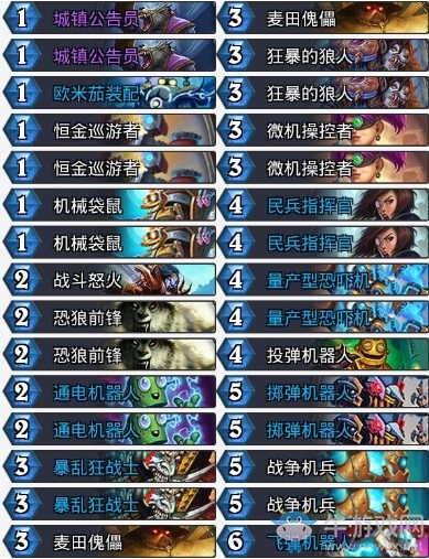 《爐石傳說》暗影崛起平民機械突襲戰卡組推薦