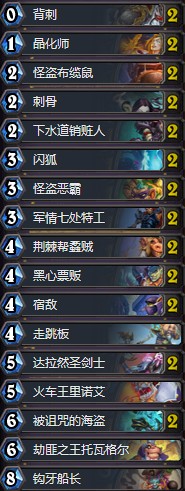 《爐石傳說》暗影崛起亞服第四海盜賊卡組推薦