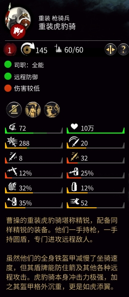 《全面戰(zhàn)爭：三國》沖騎盾屬性介紹