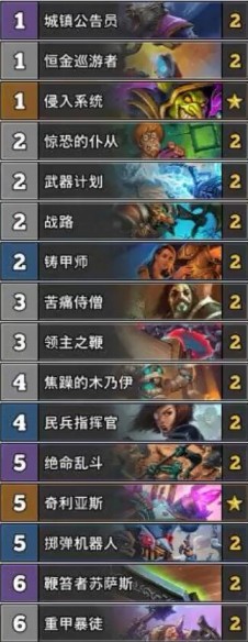 《爐石傳說》奧丹姆奇兵節奏戰卡組推薦