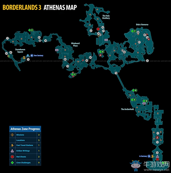 《無主之地3》地圖/挑戰(zhàn)/收集：雅典娜（1）
