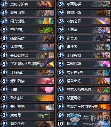 《爐石傳說》古墓怪譚宇宙獵卡組推薦