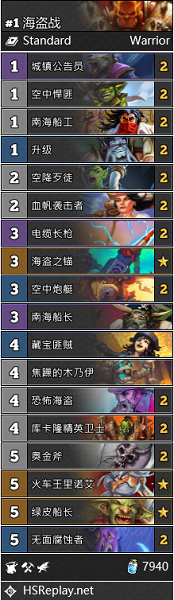 《爐石傳說》巨龍降臨無面海盜戰卡組推薦