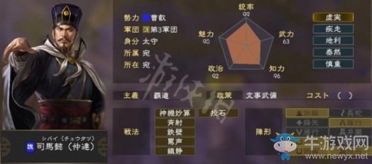 《三國志14》司馬懿特性介紹