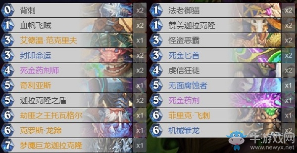 《爐石傳說》巨龍降臨JA迦拉克隆亡語賊卡組推薦