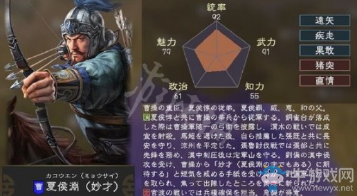 《三國志14》夏侯淵特性介紹