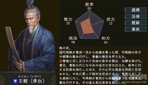 《三國志14》武將王觀全解析