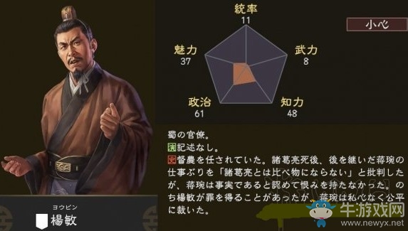 《三國志14》武將楊敏全解析