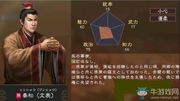 《三國志14》武將秦松全解析