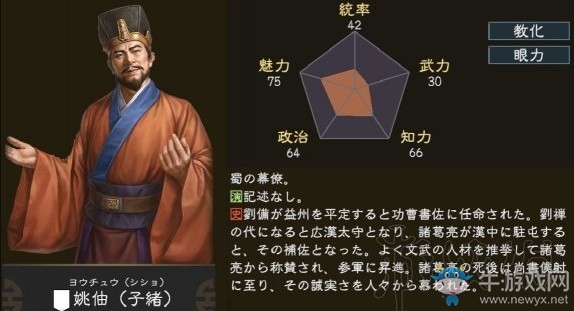 《三國志14》武將姚伷全解析