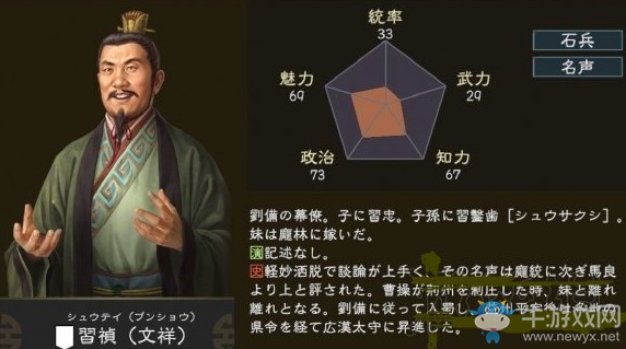 《三國志14》武將習(xí)禎全解析