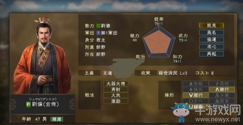 《三國志14》劉備固有個性介紹