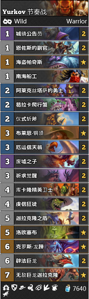 《爐石傳說(shuō)》巨龍降臨Yurkov節(jié)奏戰(zhàn)卡組推薦