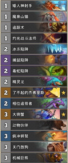 《爐石傳說》巨龍降臨T1宇宙獵卡組推薦