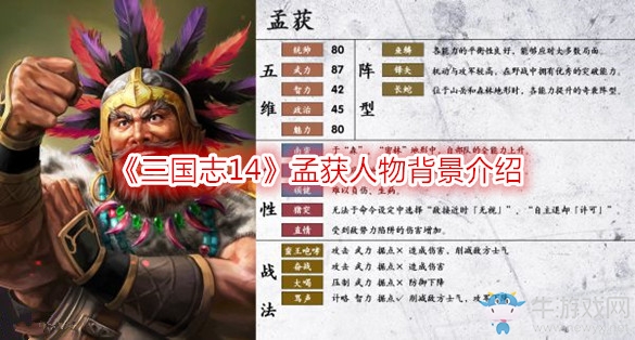 《三國志14》孟獲人物背景介紹