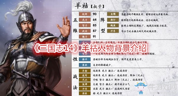 《三國志14》羊祜人物背景介紹