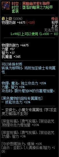 《DNF》時空：黑暗幽靈紫衫胸甲介紹