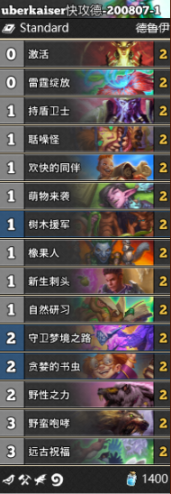 《爐石傳說》通靈學(xué)院德魯伊卡組推薦