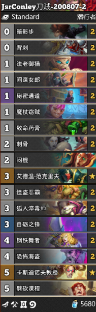 《爐石傳說》通靈學院JsrConley刀賊卡組推薦