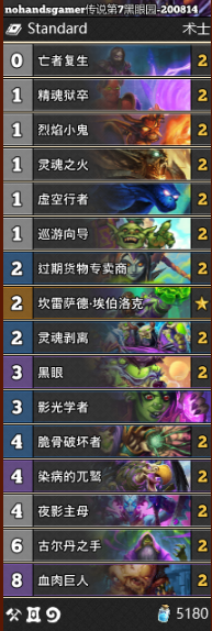 《爐石傳說》通靈學院黑眼園卡組推薦