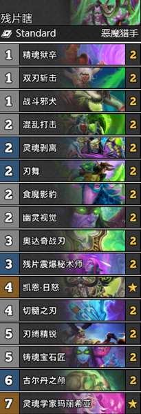 《爐石傳說》通靈學院T2殘片瞎基礎卡組推薦