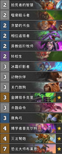 《爐石傳說》通靈學院T1宇宙獵卡組推薦