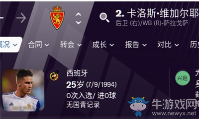 《足球經(jīng)理2021》卡洛斯·維加爾耶介紹